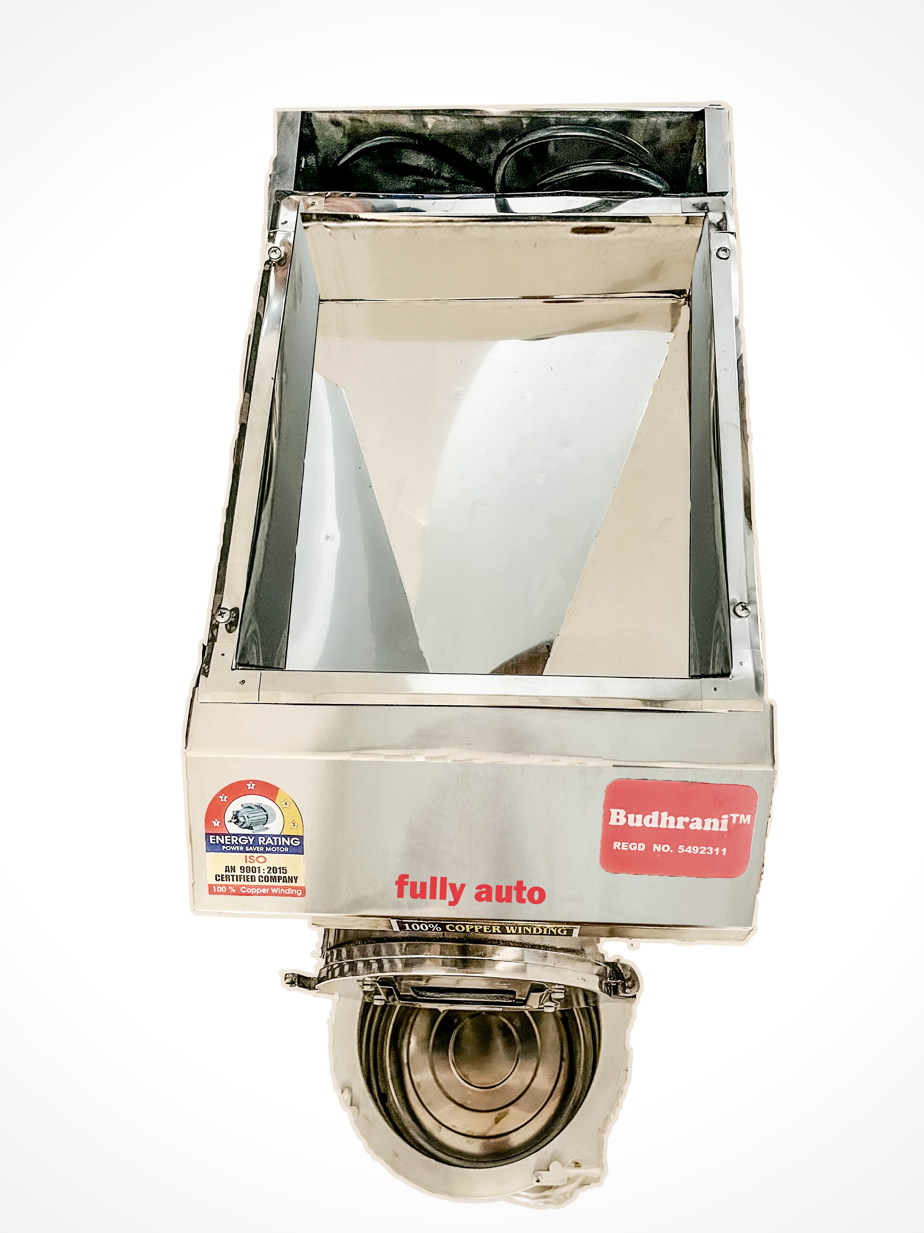 Budhrani by Master Machines Automatic Aata Chakki Pulverizer Machine 3 Hp Fully 25-30 Kgs 2 in 1 Commercial & Domestic Aata Chakki/Flour Mill/Aata Maker/Masala Heavy Duty Grinder MM-08 - Image 5