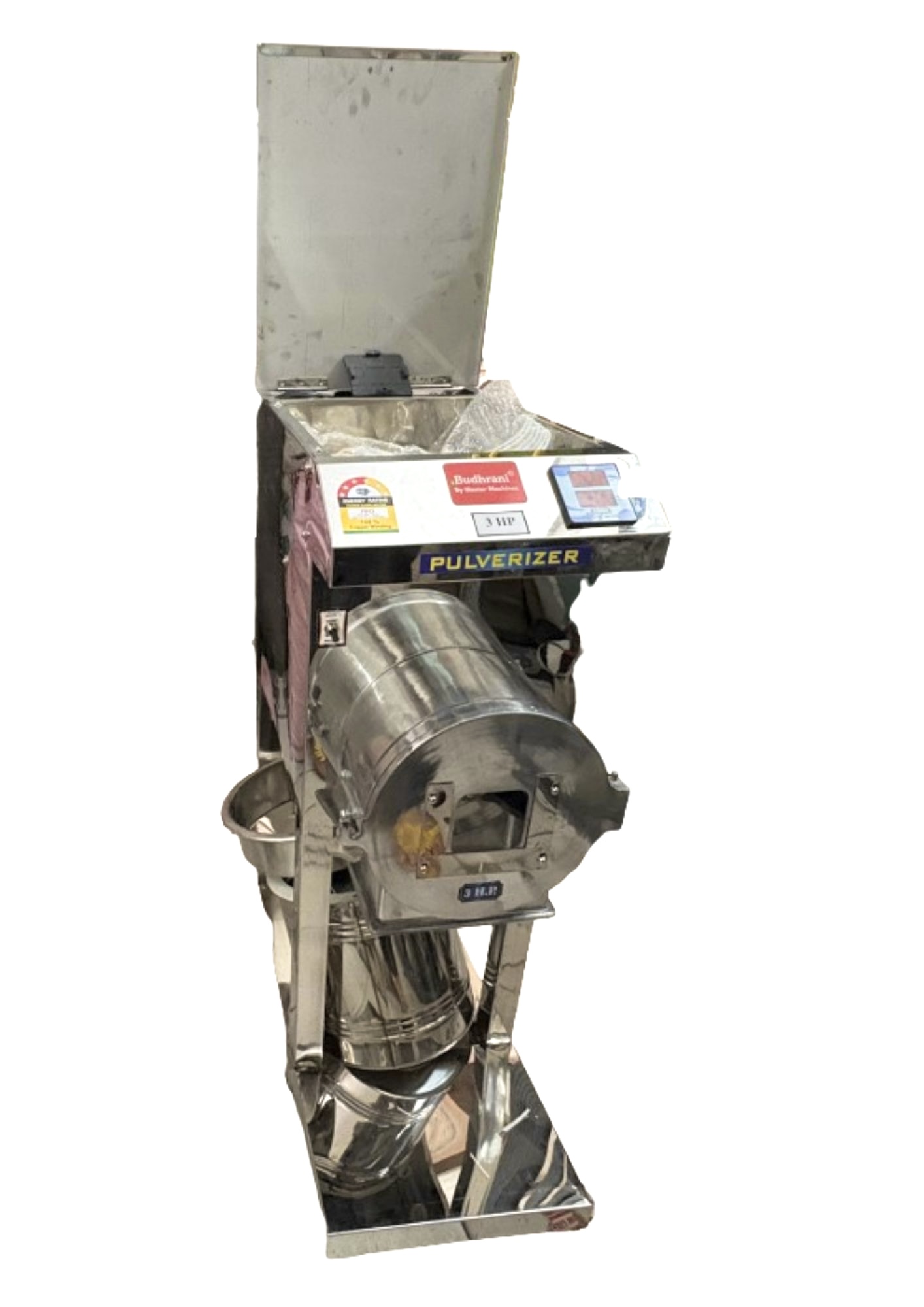 Budhrani by Master Machines Automatic Aata Chakki Pulverizer Machine 3 Hp Fully 25-30 Kgs 2 in 1 Commercial & Domestic Aata Chakki/Flour Mill/Aata Maker/Masala Heavy Duty Grinder MM-08 - Image 9