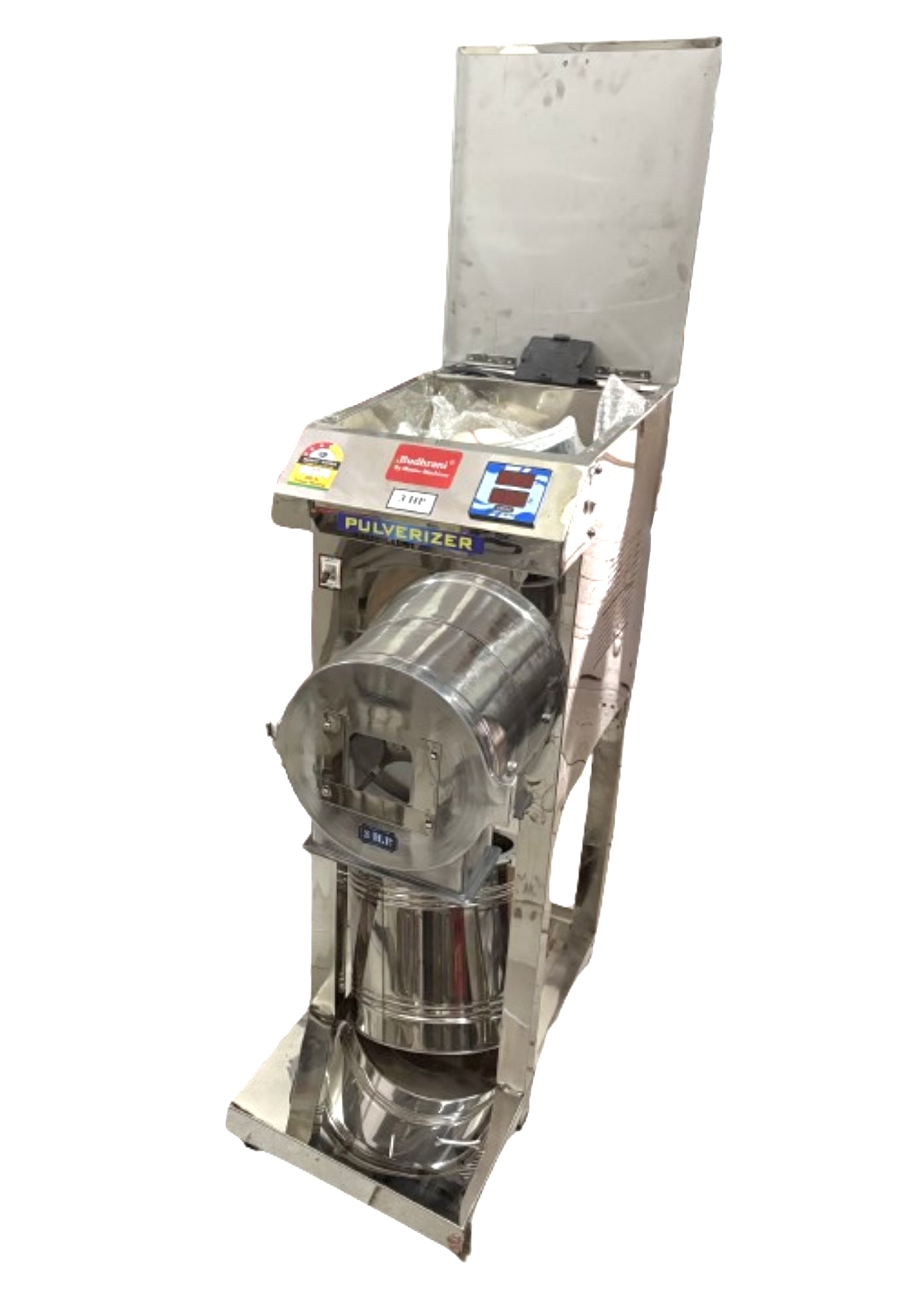 Budhrani by Master Machines Automatic Aata Chakki Pulverizer Machine 3 Hp Fully 25-30 Kgs 2 in 1 Commercial & Domestic Aata Chakki/Flour Mill/Aata Maker/Masala Heavy Duty Grinder MM-08 - Image 4