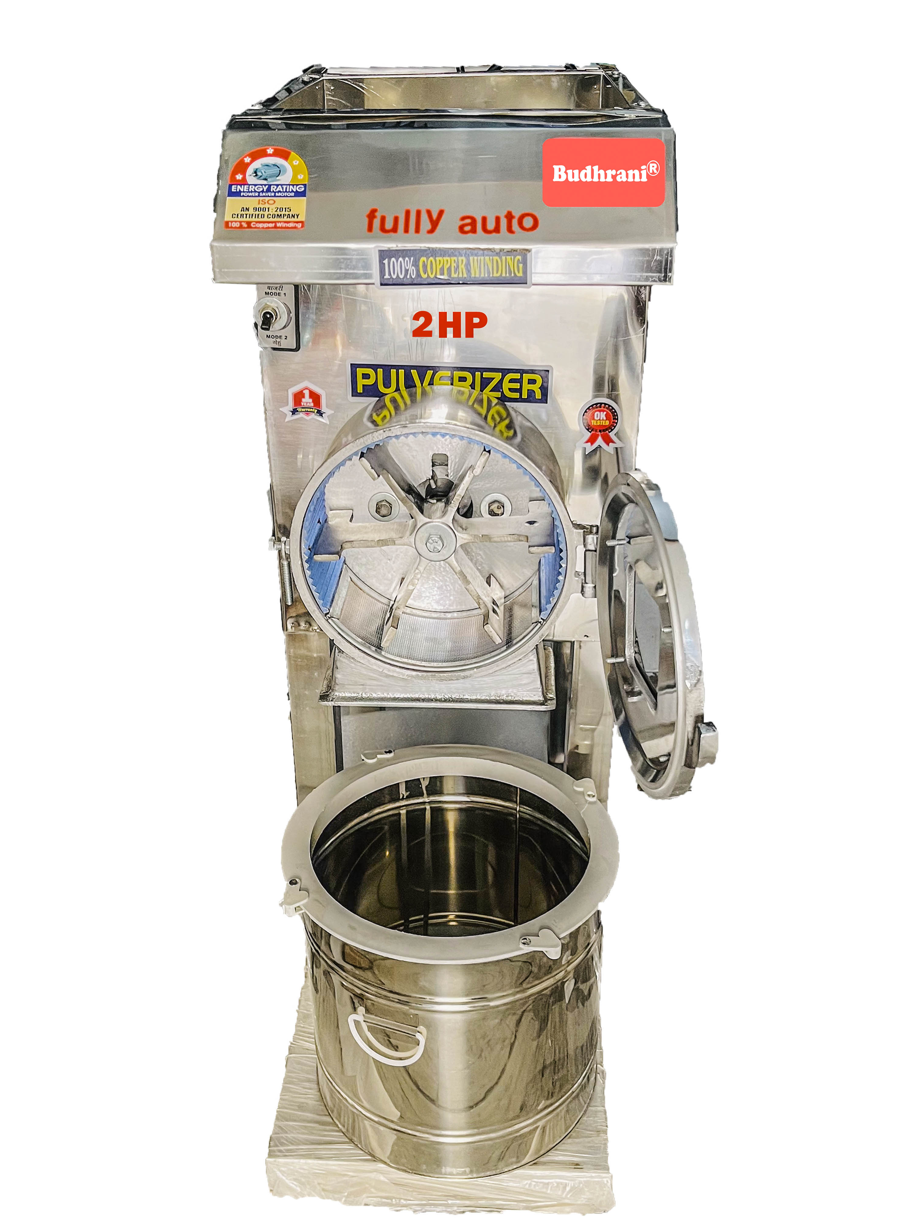 Budhrani by Master Machines 2 in 1 Aata Chakki Pulverizer Machine 2 HP Automatic Commercial & Domestic Aata Chakki/Flour Mill/Aata Maker/Masala Heavy Duty Grinder MM-28