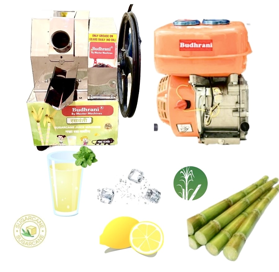 Budhrani® By MASTER MACHINES Stainless Steel Manual Sugar Cane Juice Machine With Petrol Engine | Hand Sugar Cane Juicer, Sugarcane Squeezer For Commercial Use - Image 3