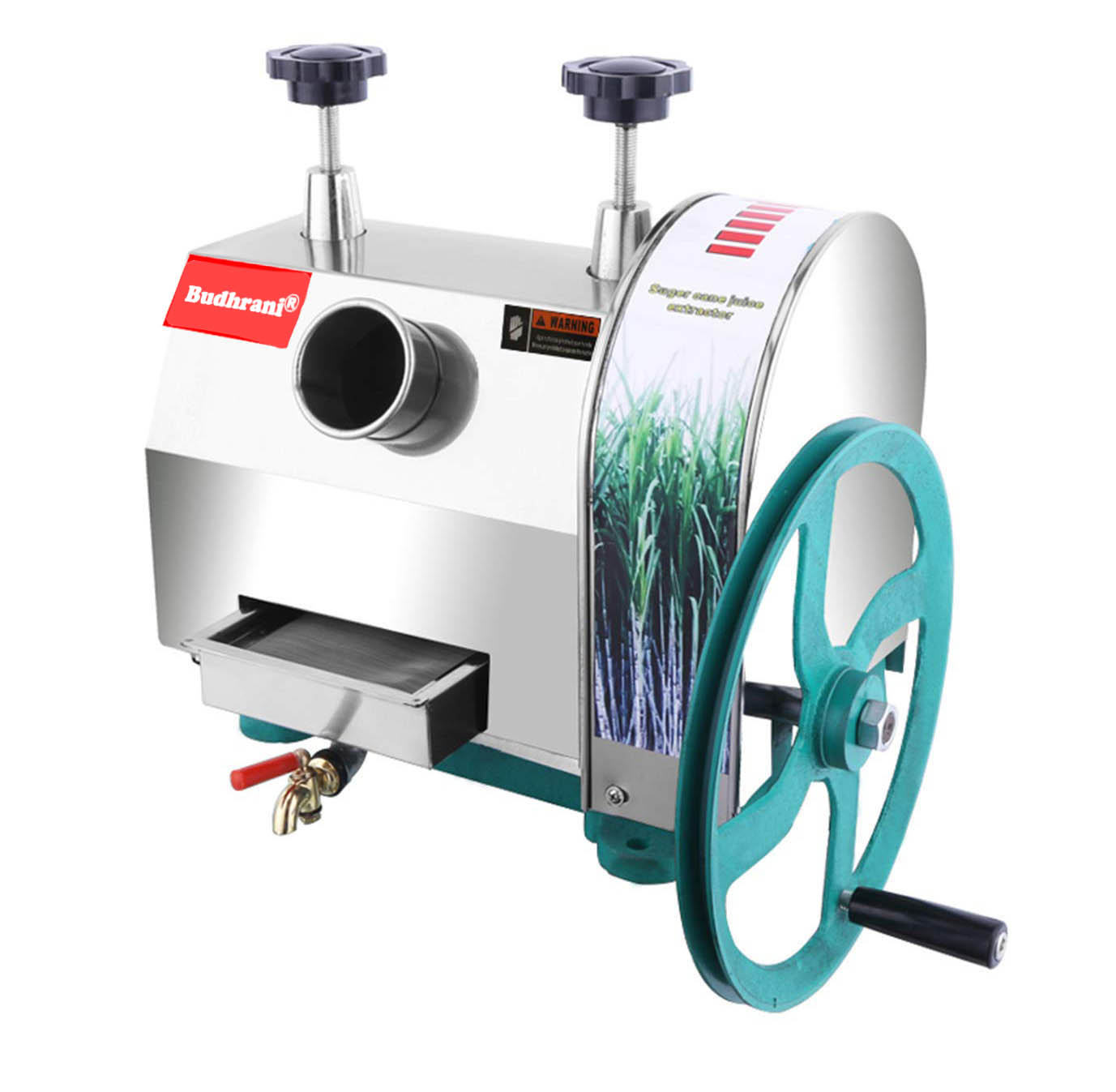 Budhrani® by MASTER MACHINES 3 in 1 Stainless Steel Manual Sugar Cane Juice Machine | Hand Sugar Cane Juicer, Sugarcane Squeezer For Commercial Use MM - 23