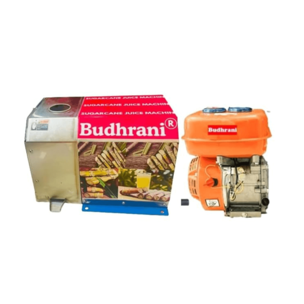 Budhrani® by Master Machines Stainless Steel Manual 4 Roller Sugarcane Juice Machine with Engine, Hand Sugar Cane Juicer, Sugarcane Squeezer with Engine For Commercial Use MM - 42